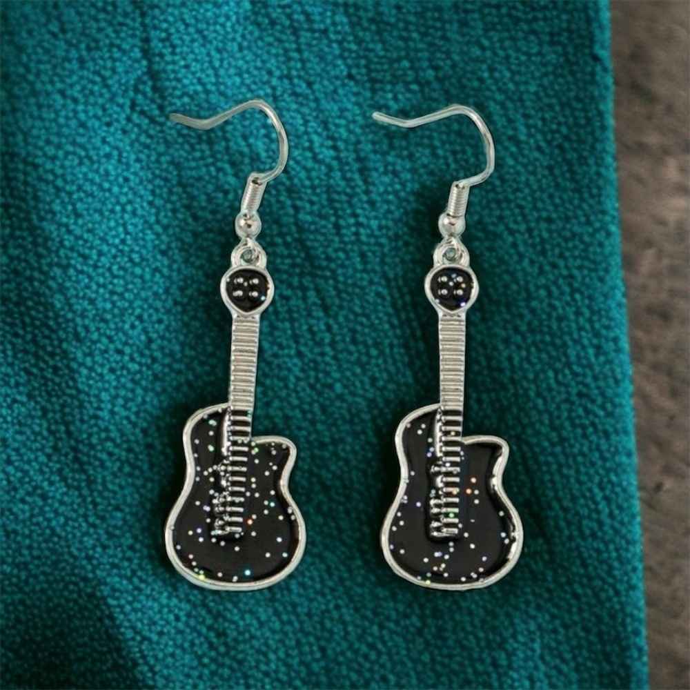 Tiny Guitars, Big Style – Must-Have Music Dangle Earrings! 🎶  NWT